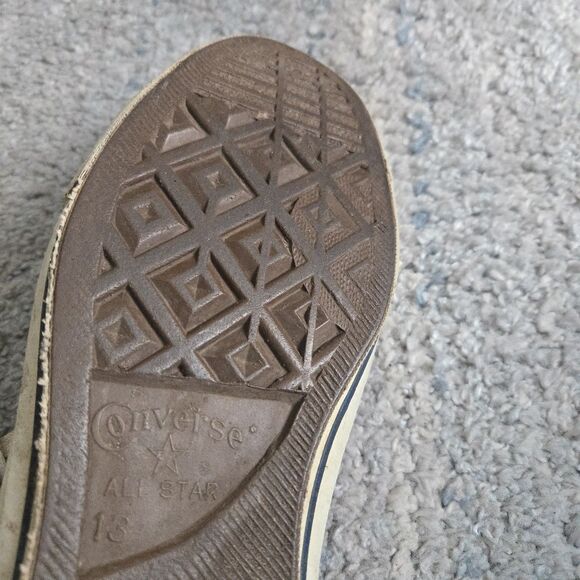 Vintage White Converse Shoes Mens 13 All Star High Tops Made In USA - Picture 13 of 15